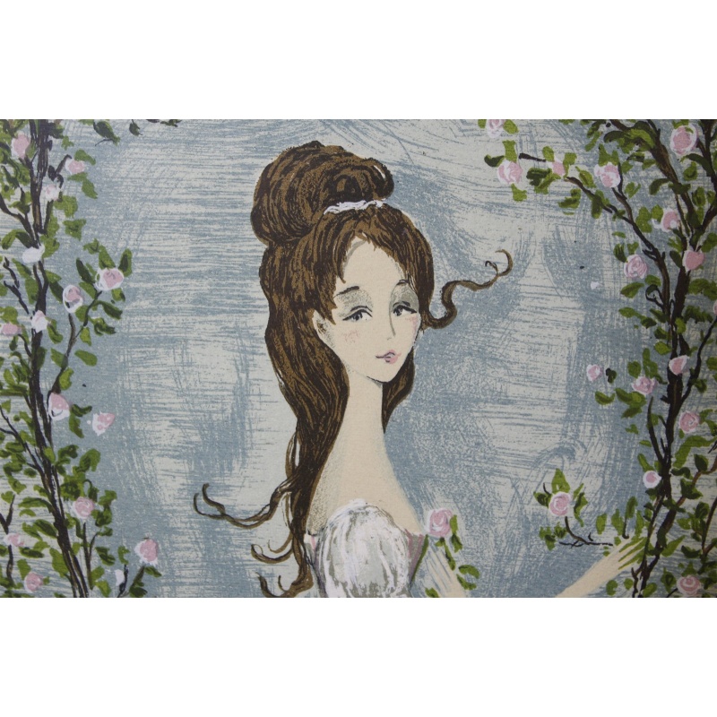 18.5 x 22.25 Stunning Oval Gold Framed Picture The Rose Arbor by Carol Blanchard