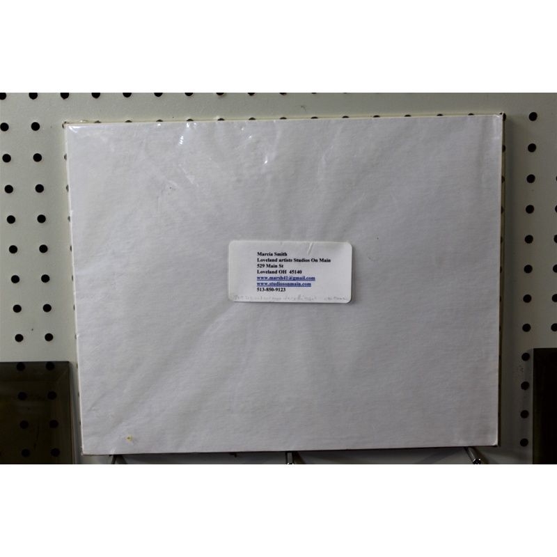 14 x 11 Framed Picture Little Red Cabin Signed Marcia Smith