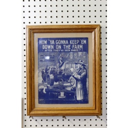 13.5 x 16.5 Framed Sheet Music Cover How Ya Gonna Keep Em Down on the Farm