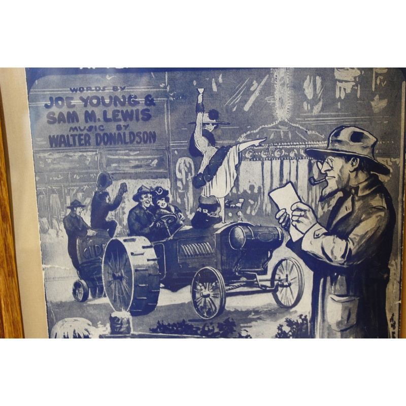 13.5 x 16.5 Framed Sheet Music Cover How Ya Gonna Keep Em Down on the Farm