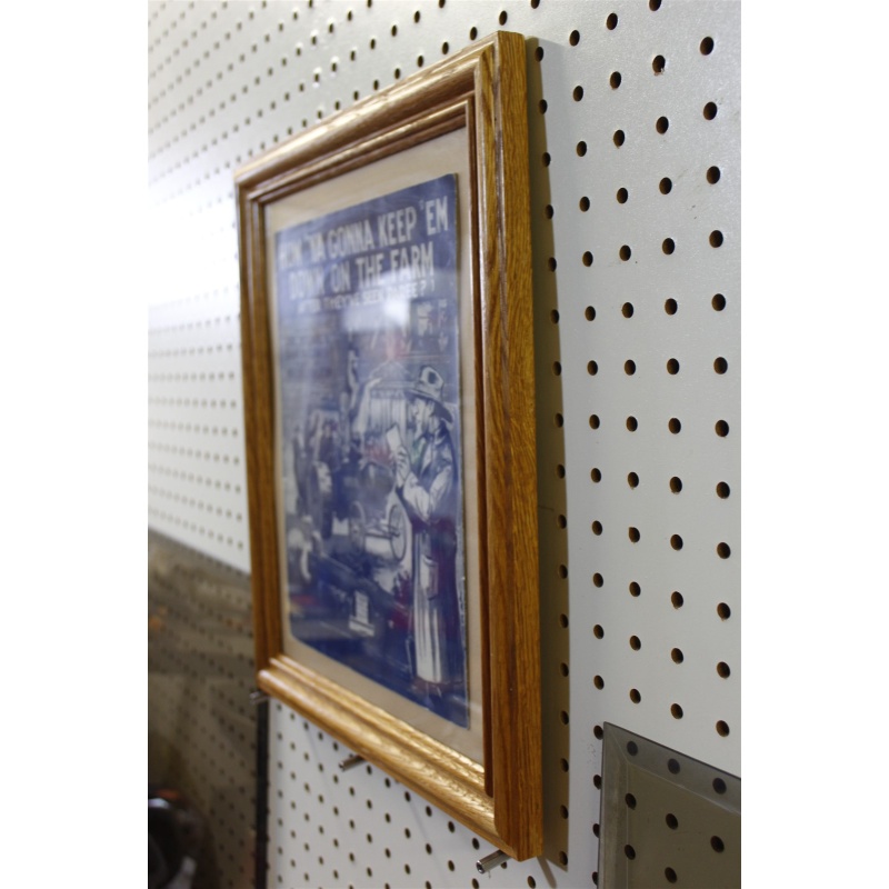 13.5 x 16.5 Framed Sheet Music Cover How Ya Gonna Keep Em Down on the Farm