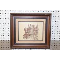 16.25 x 14.25 Framed Picture Early House