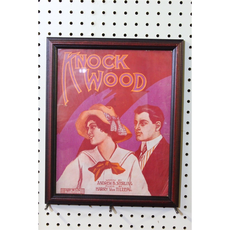 12.5 x 15.5 Framed Sheet Music Cover Knock Wood