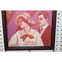 12.5 x 15.5 Framed Sheet Music Cover Knock Wood