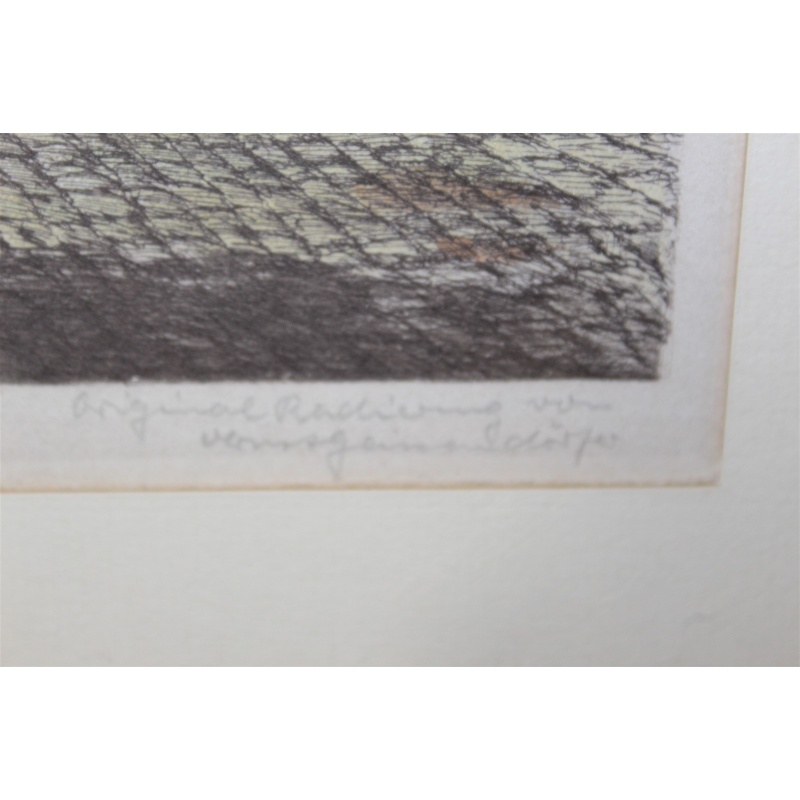 14 x 17 Framed Picture City Fountain Signed