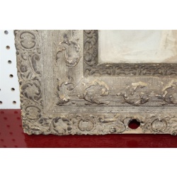 25 x 29 Very Early Framed Portrait of a little girl - Needs restoration