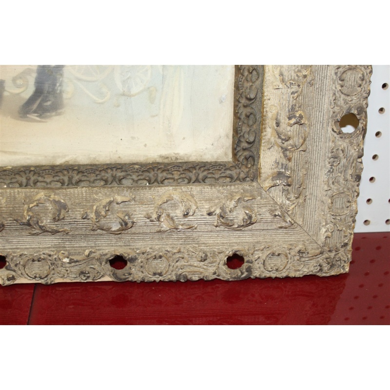 25 x 29 Very Early Framed Portrait of a little girl - Needs restoration