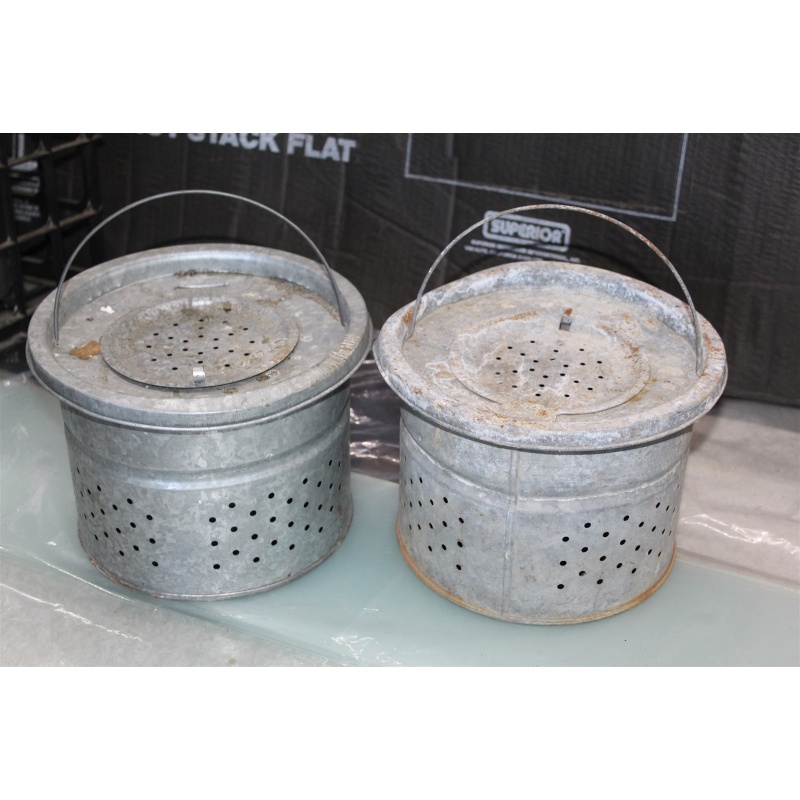 Vintage Fishing Metal Minnow Bucket Insert Only