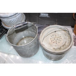 Vintage Old Pail 2 PC. Metal Minnow Bucket