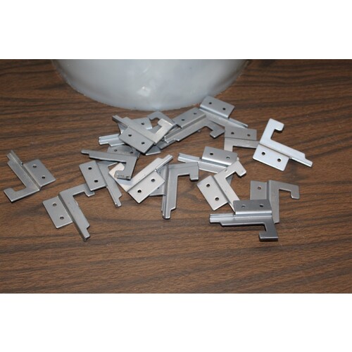 Lot of 10 - 2.5" Metal J-shaped Brackets (5 left & 5 Right)