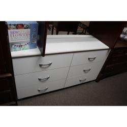White 6 drawer chest 52.5 x 16 x 30