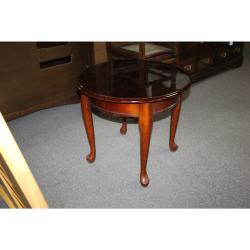 Wooden round end table 24 x 21