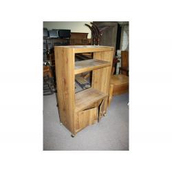 Tall wooden entertainment stand on wheels 30 x 15 x 49.5