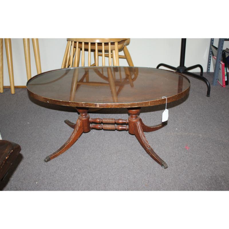 Oval wooden coffee table 36 x 19 x 16