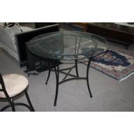Very nice glass top table on a sturdy metal frame 42 x 30