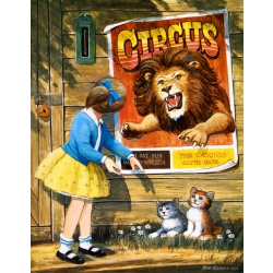 Lot of 2 (11 x 14) Art Print J1144 BOB BATES - Circus