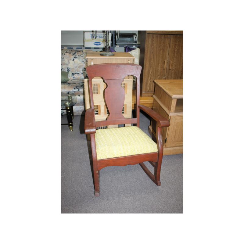 Nice wooden rocker with cushion seat