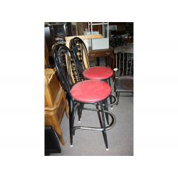 Pair of padded seat stools
