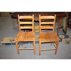 Matching pair of wooden chairs