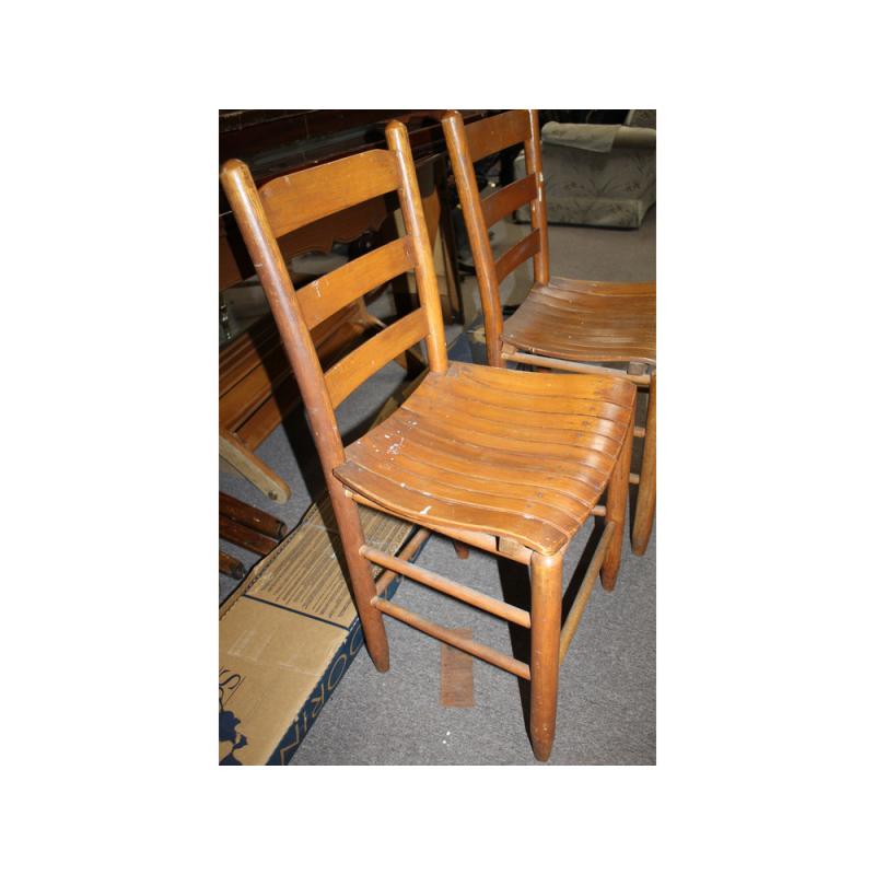 Matching pair of wooden chairs