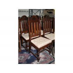 Extraordinary set of 6 matching dining room chairs Gothic or medieval style