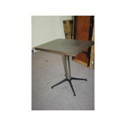 Nice and heavy wooden top diner table with metal base 30 x 24 x 29.5