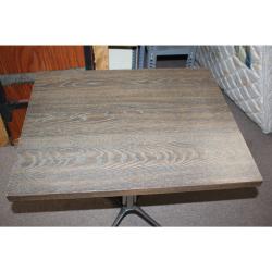 Nice and heavy wooden top diner table with metal base 30 x 24 x 29.5