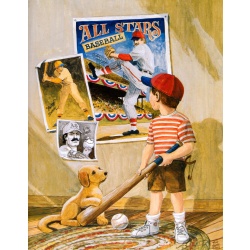 (11 x 14) Art Print J1145 BOB BATES Baseball