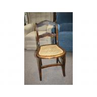 Very nice early wooden chair with wicker seat