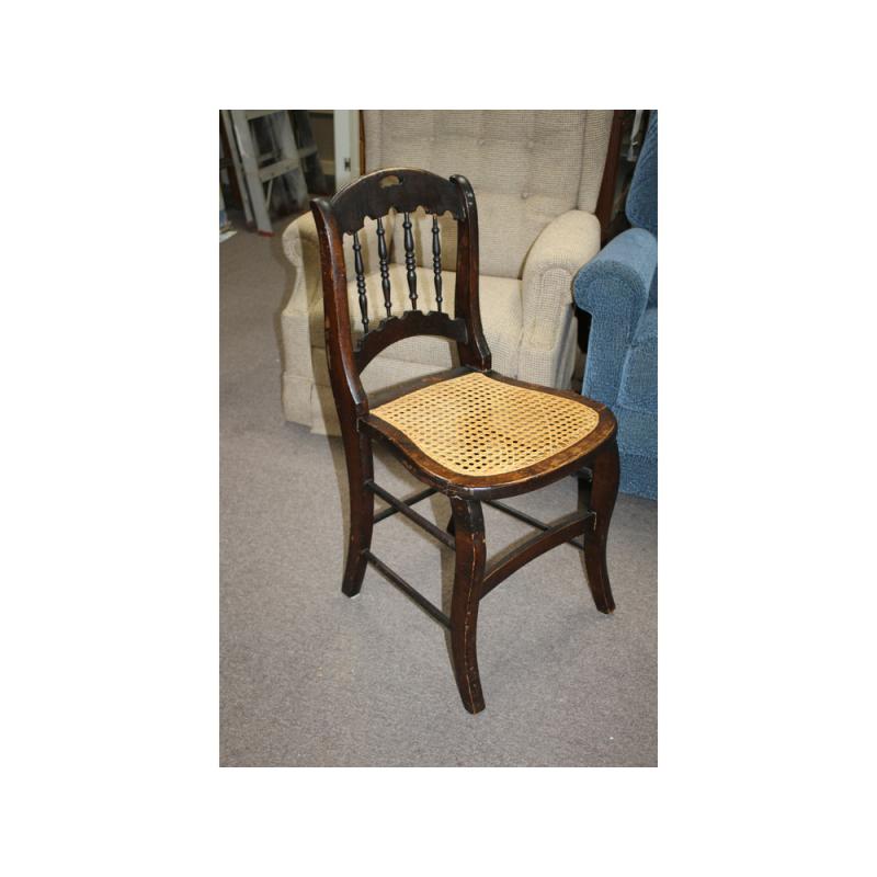 Very nice early chair with wicker seat