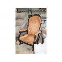 Gorgeous early very ornate cushioned rocker