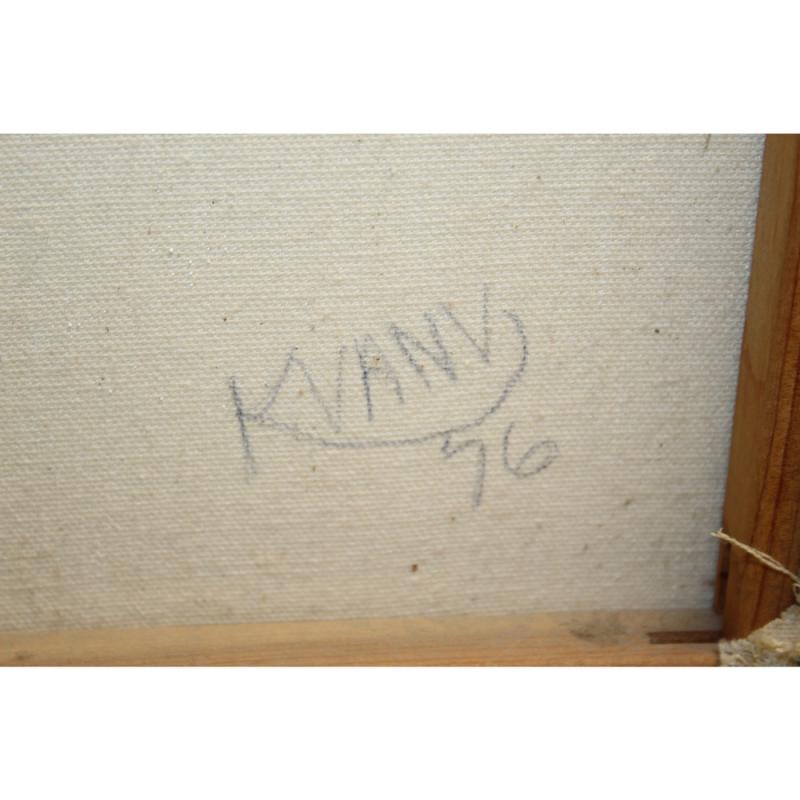 18.5 x 22.5 Framed oil on canvas Signed KVANV '76 ON BACK