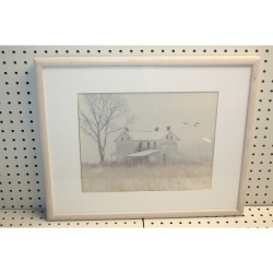21 x 17 Framed Print Signed HAGAN WINTER IN THE COUNTRY 1990