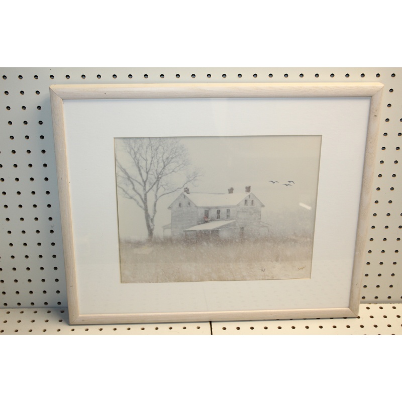 21 x 17 Framed Print Signed HAGAN WINTER IN THE COUNTRY 1990