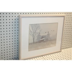 21 x 17 Framed Print Signed HAGAN WINTER IN THE COUNTRY 1990