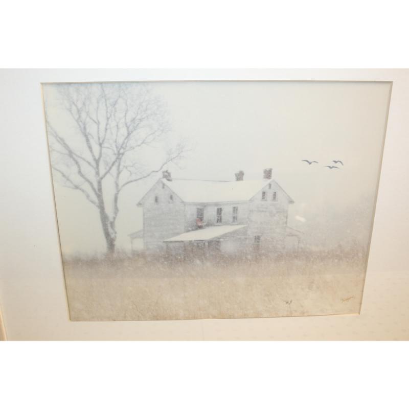 21 x 17 Framed Print Signed HAGAN WINTER IN THE COUNTRY 1990