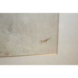 21 x 17 Framed Print Signed HAGAN WINTER IN THE COUNTRY 1990