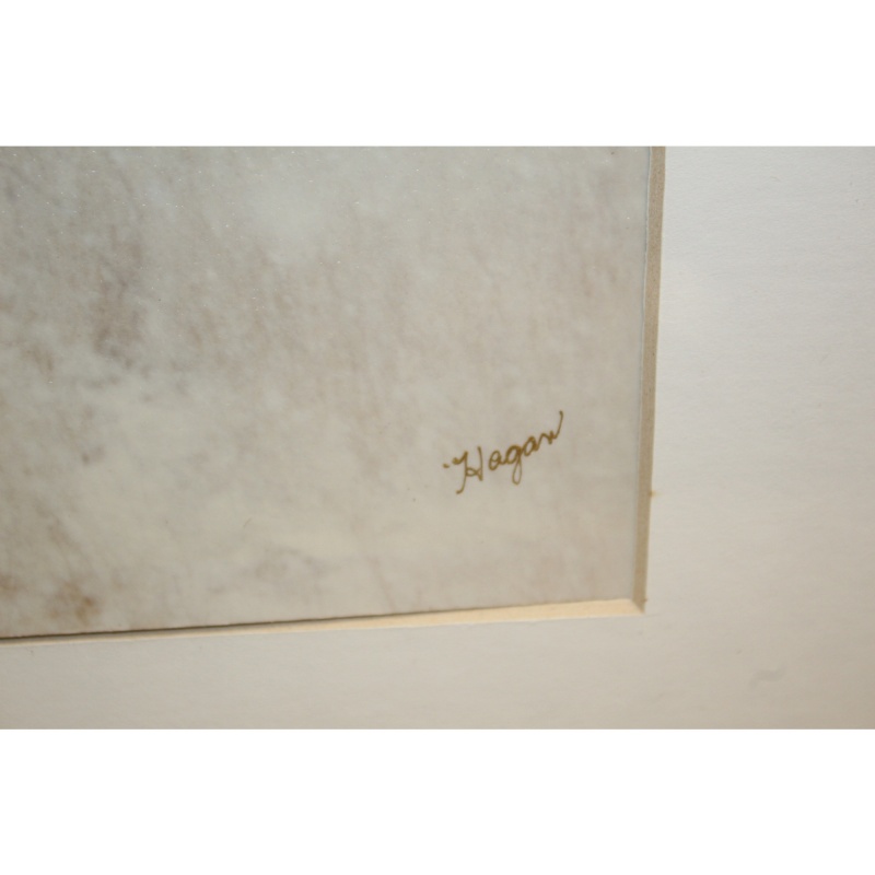 21 x 17 Framed Print Signed HAGAN WINTER IN THE COUNTRY 1990