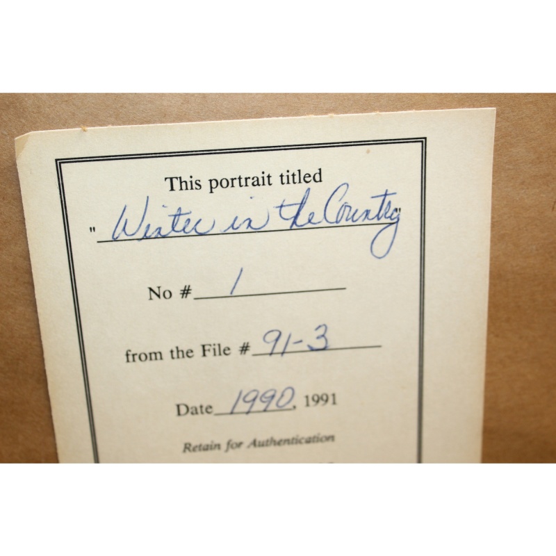 21 x 17 Framed Print Signed HAGAN WINTER IN THE COUNTRY 1990