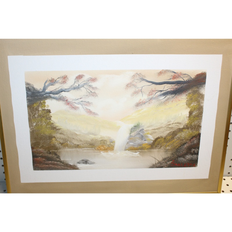 24 x 18.5 Framed  oil on canvas Signed BARLETTA