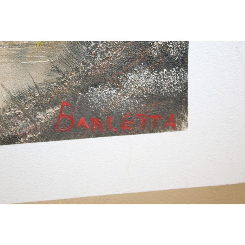 24 x 18.5 Framed  oil on canvas Signed BARLETTA