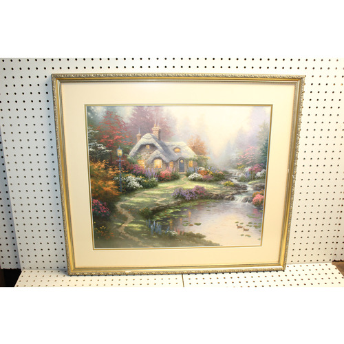 32 x 28 Framed Print Thomas Kinkade Everetts Cottage 1539/5850