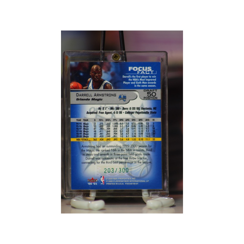 2000-01 Fleer Basketball Focus Draft Position Card #50 Darrell Armstrong /300
