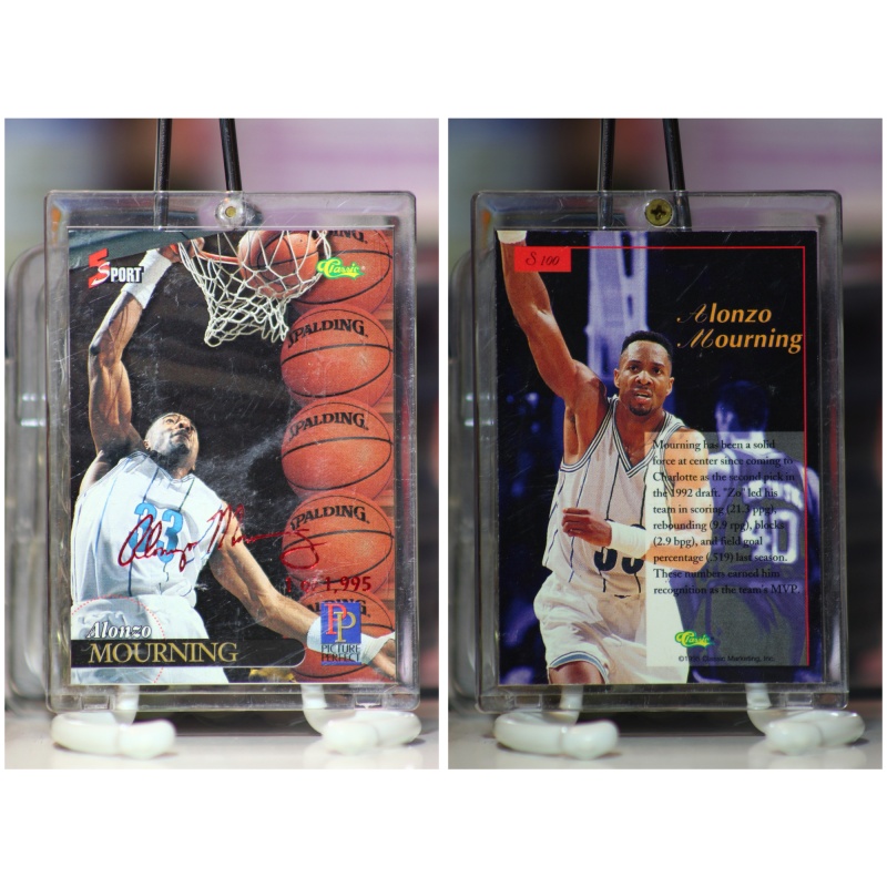 ALONZO MOURNING AUTO 1995 CLASSIC 5 SPORT AUTOGRAPH S100 HORNETS 1 of 1995