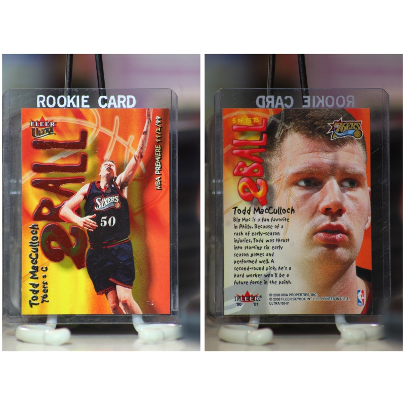 2000-01 Ultra Two Ball Philadelphia 76ers Basketball Card #TB5 Todd MacCulloch