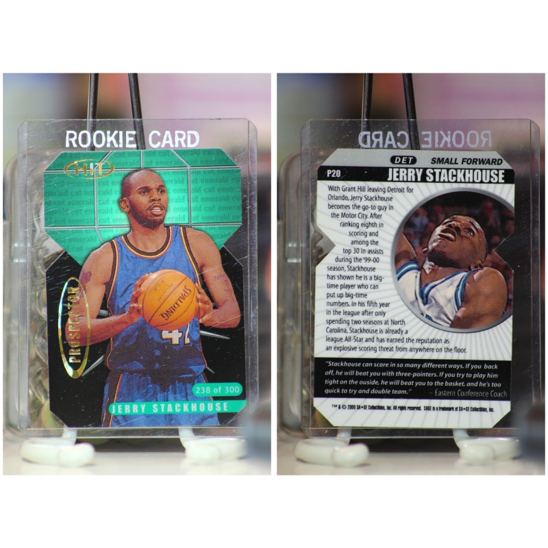 2000 Sage Hit Prospector Emerald Die-Cut /300 Jerry Stackhouse #P20