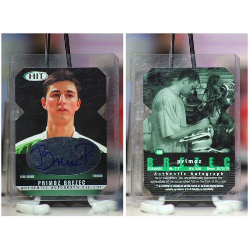 2000 Sage Hit Emerald Die-Cut Primoz Brezec #A49 Auto