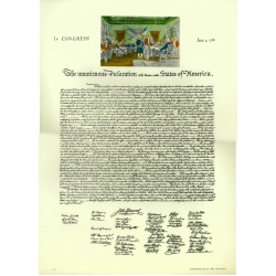 (12 x 16) Art Print CI55 Currier and Ives - The Unanimous Decloration of the Thirteen United States of America