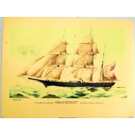 Lot of 2 (12 x 16) Art Print CI60 Currier and Ives - Clipper Ship Grapeshot