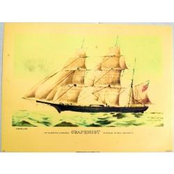 Lot of 2 (12 x 16) Art Print CI60 Currier and Ives - Clipper Ship Grapeshot